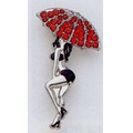 Rhinestone Bikini Girl Charm with Umbrella